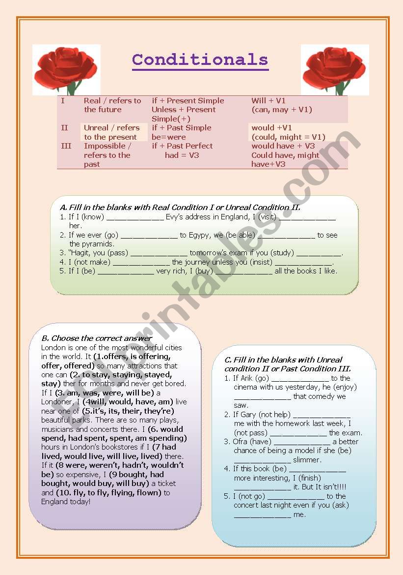 Conditionals worksheet