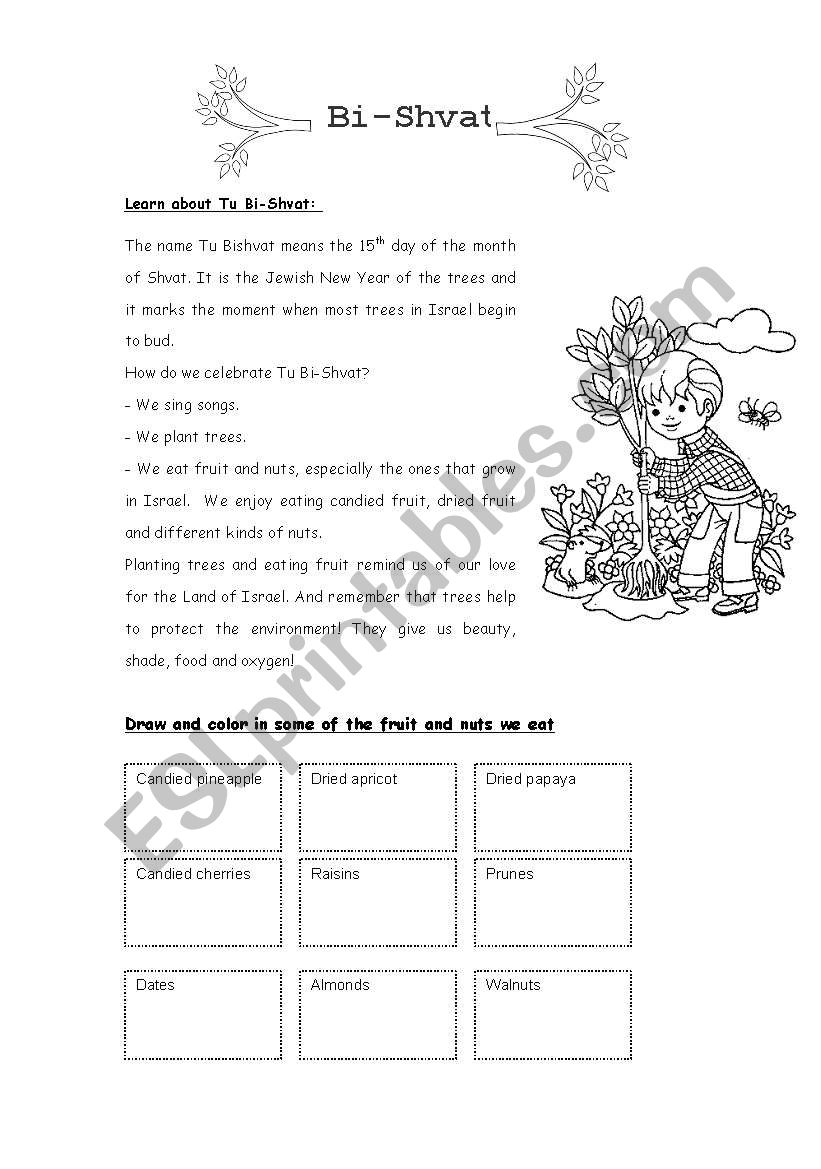 Tu Bi-Shvat  worksheet