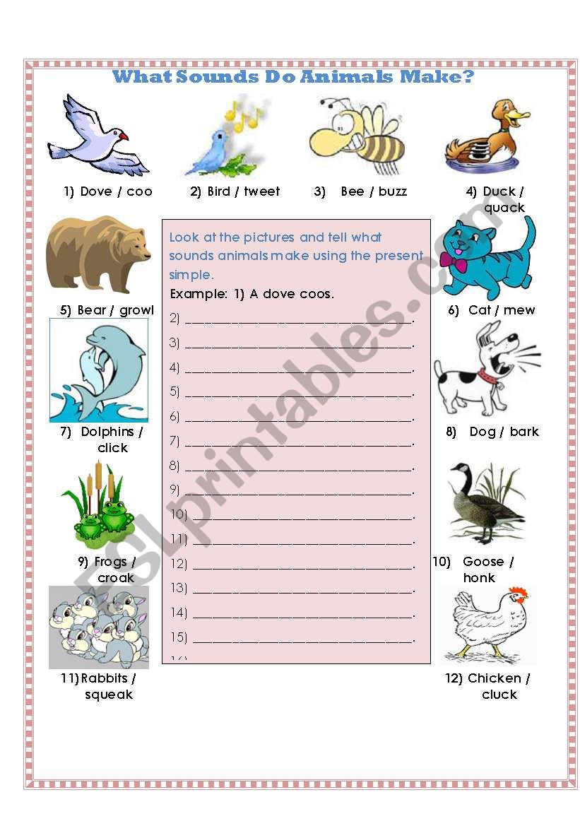 What Sounds Do Animals Make? worksheet