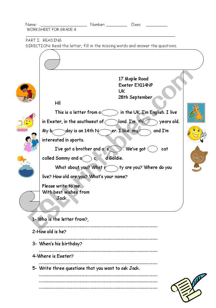 revision exercises with reading and writing sections