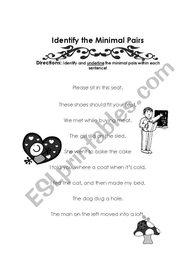 Minimal pairs for beginners worksheet
