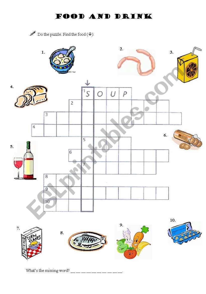 Food and Drink worksheet