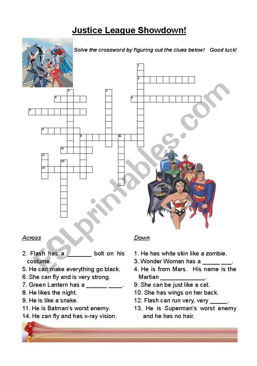 Jusice League Showdown Crossword