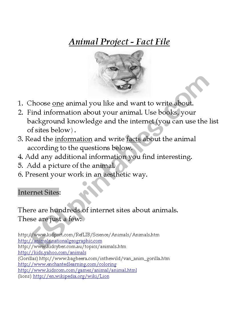 Animal ID worksheet