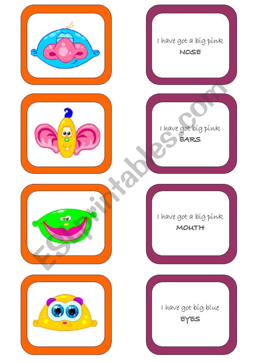 Memory card game (1/2) worksheet