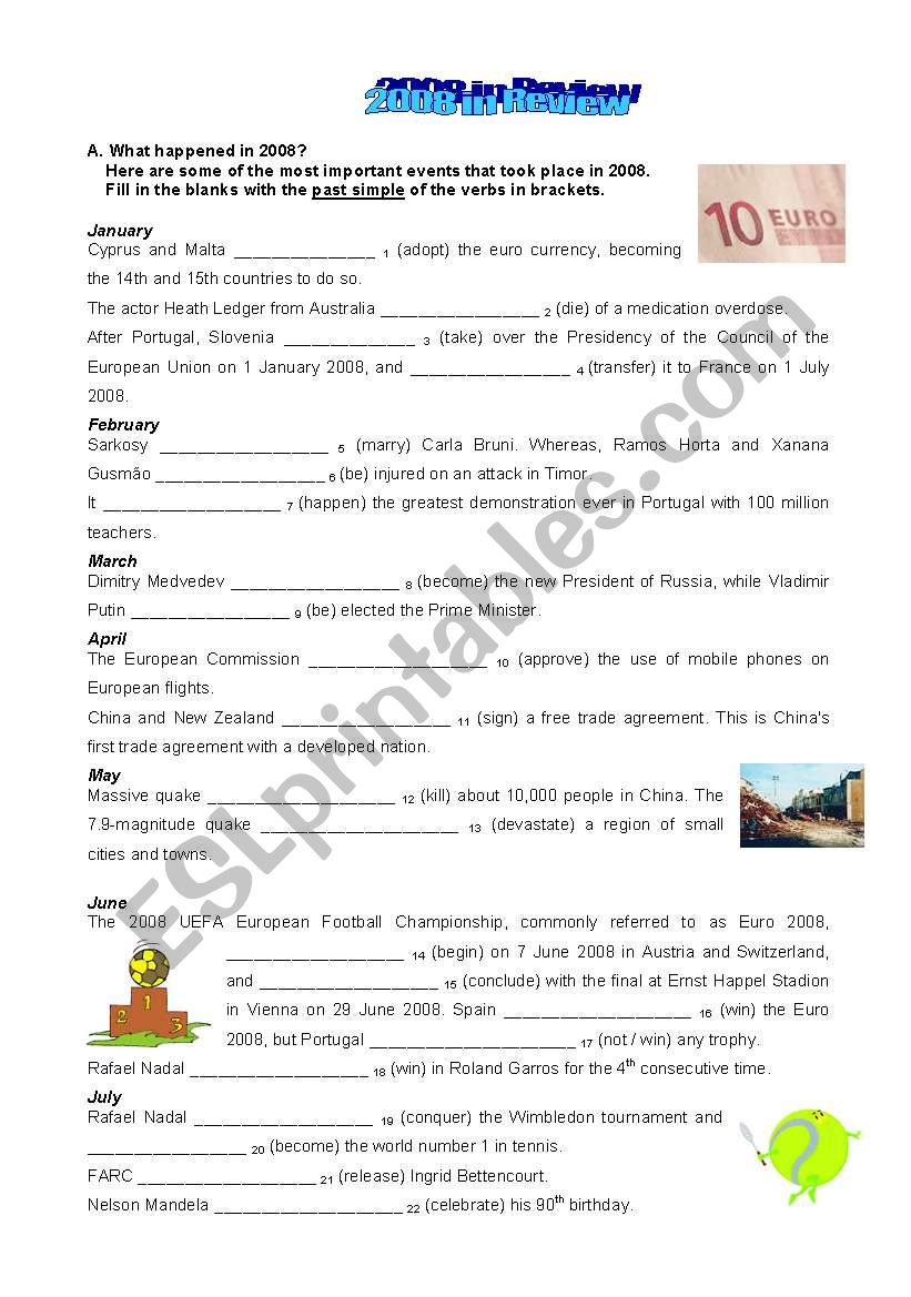 2008 in review worksheet