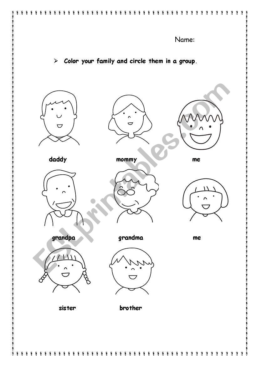 We Are Family worksheet