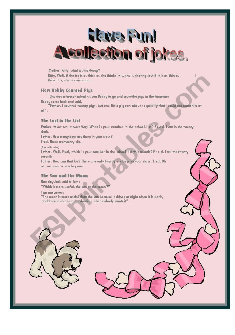 Some jokes for you)) worksheet