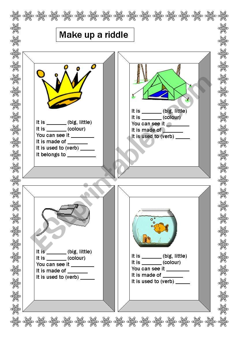 Make up a riddle worksheet