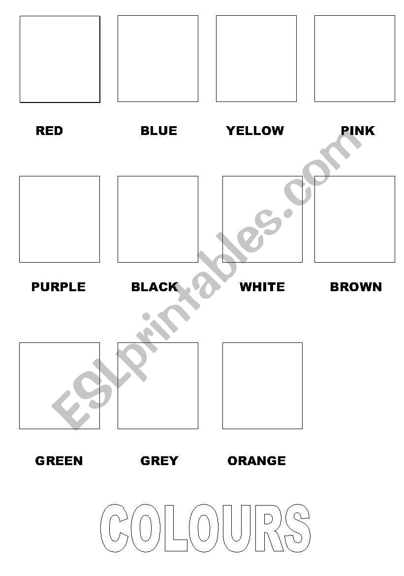 colours worksheet