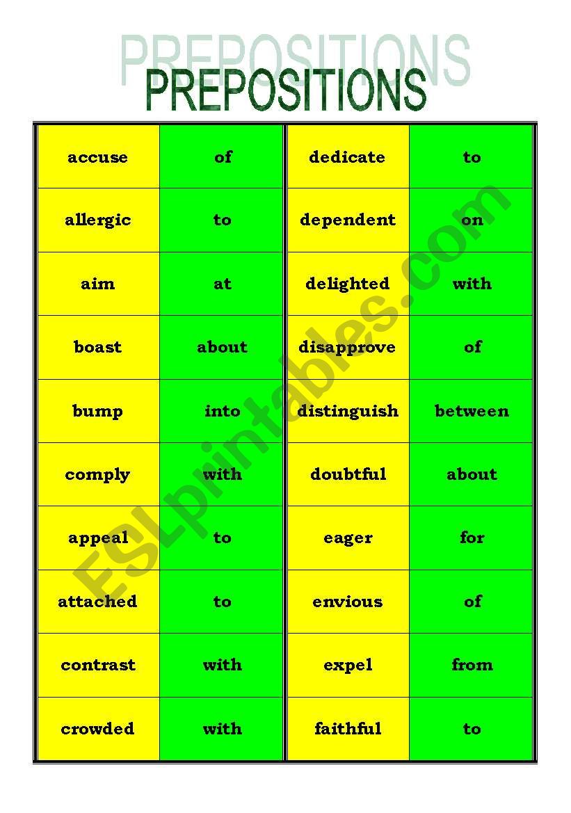 prepositions worksheet