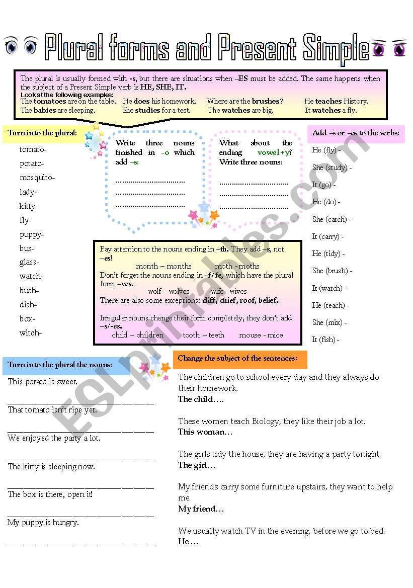 PLURAL FORMS AND PRESENT SIMPLE