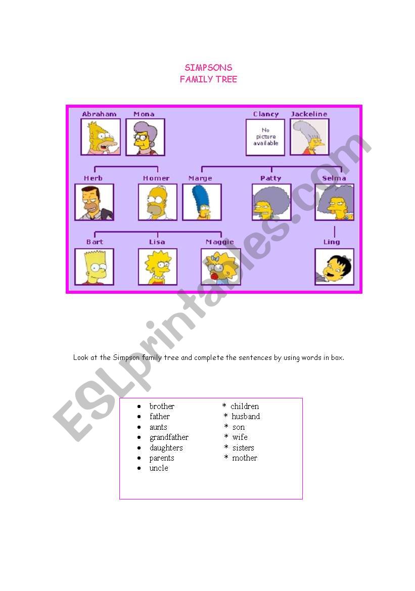 family tree worksheet