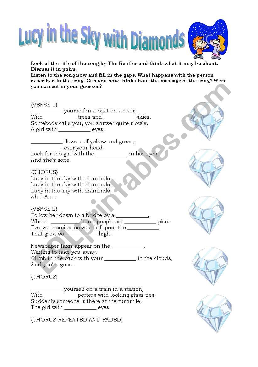 Lucy in the sky with diamonds worksheet