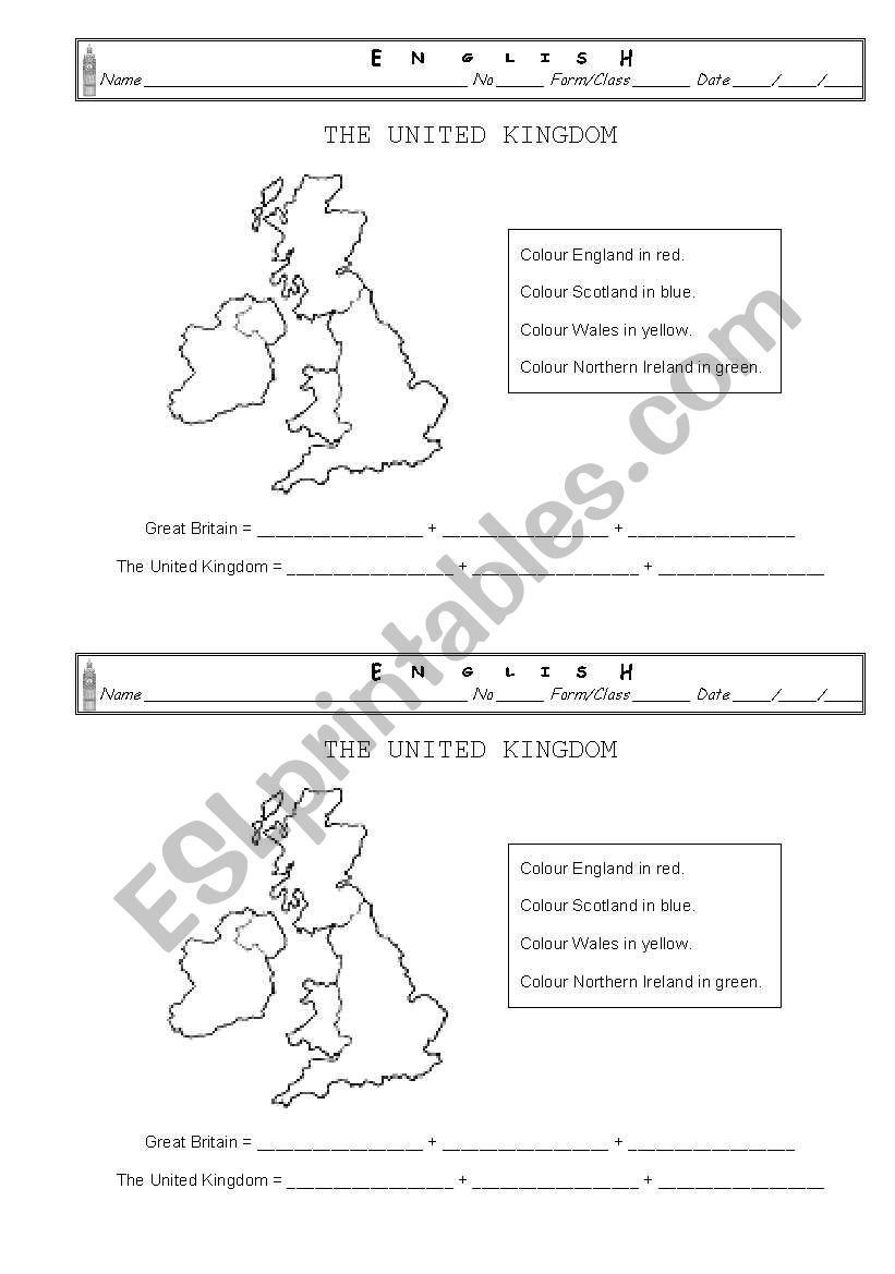 The United Kingdom worksheet