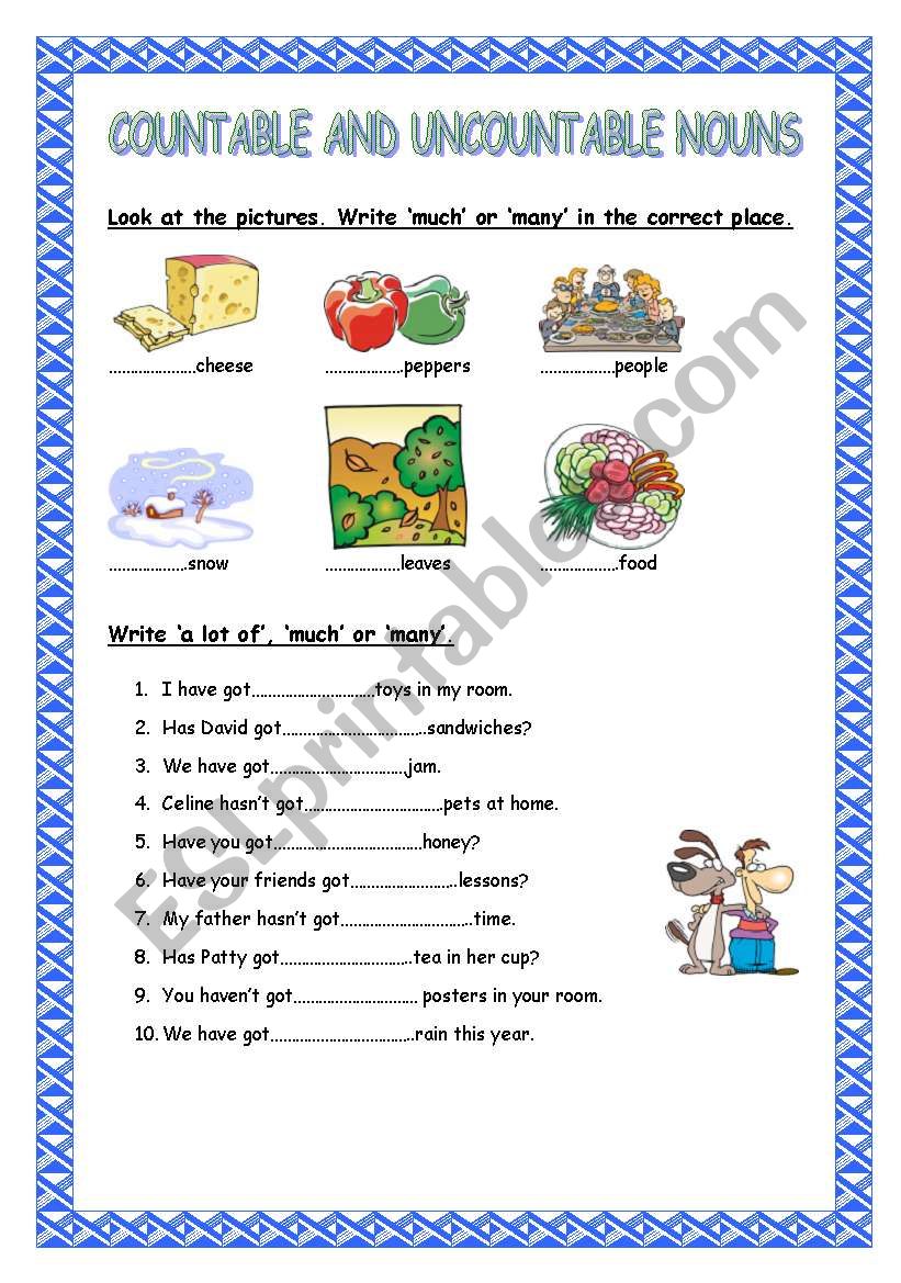 Countable and uncountable nouns 