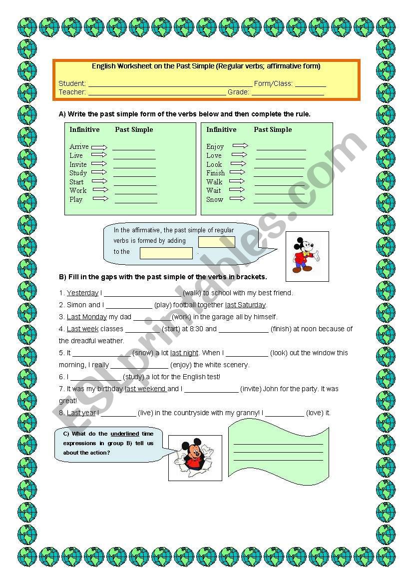 Past simple - affirmative (regular verbs)