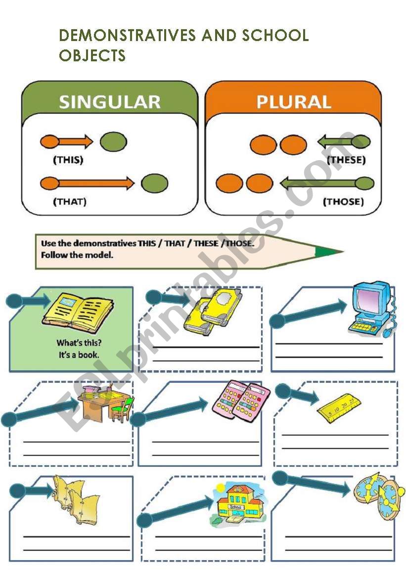 DEMONSTRATIVES AND SCHOOL OBJECTS