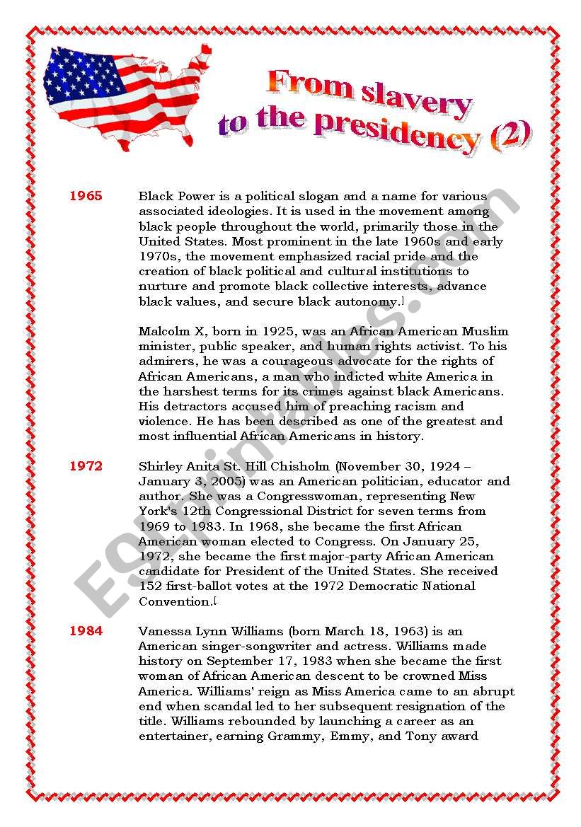 From slavery to presidency part 2 (of 3) - 3 pages