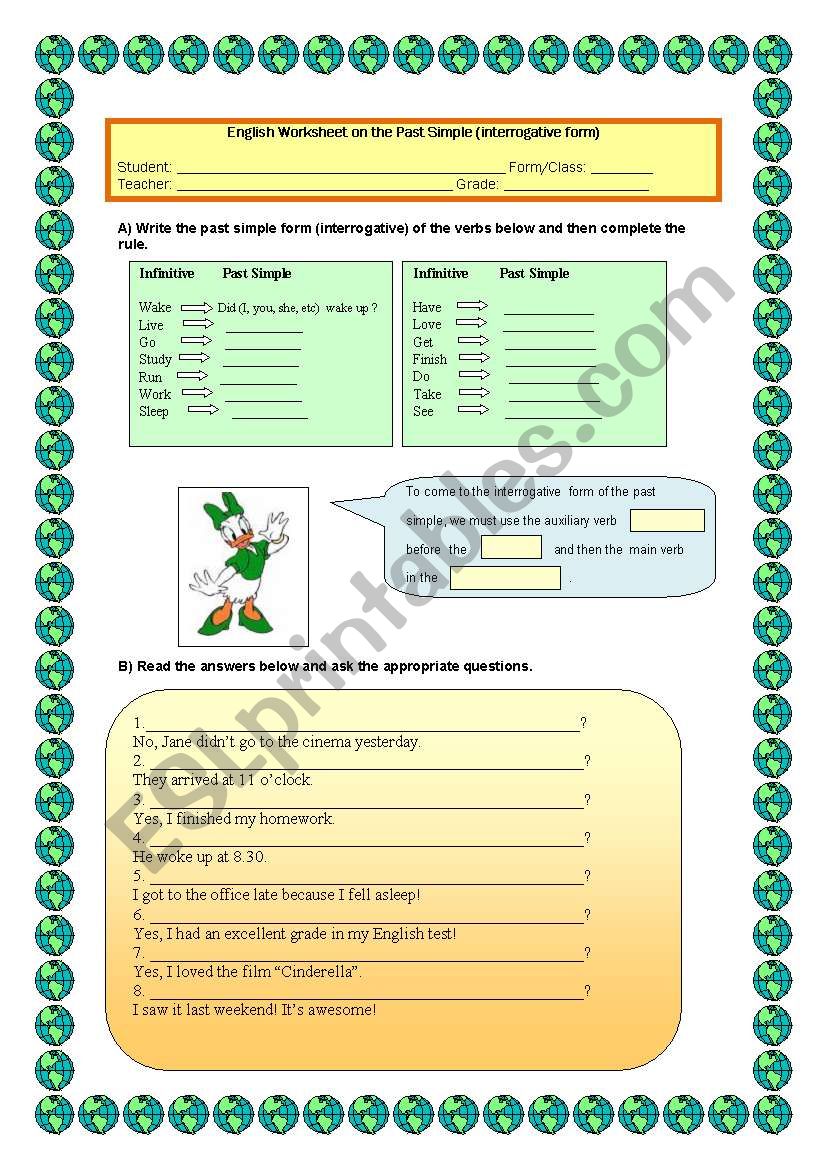 Past Simple (interrogative form)