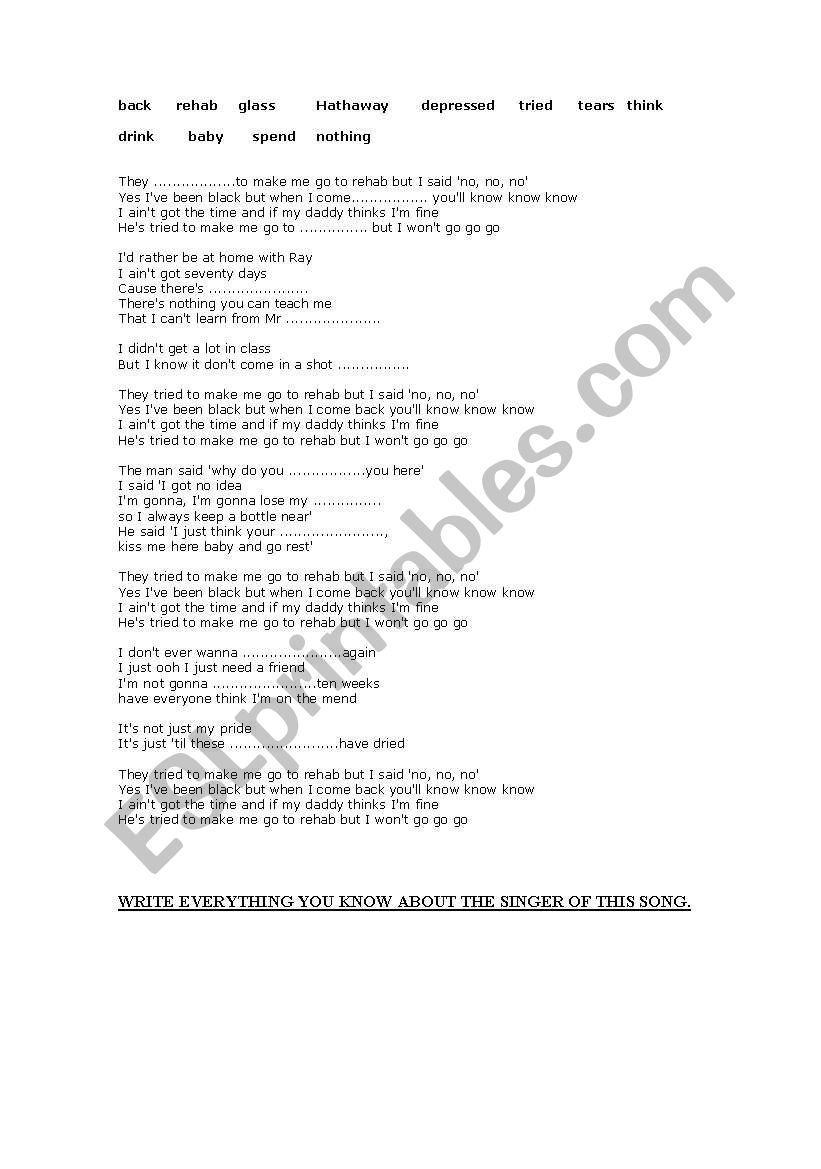 REHAB worksheet
