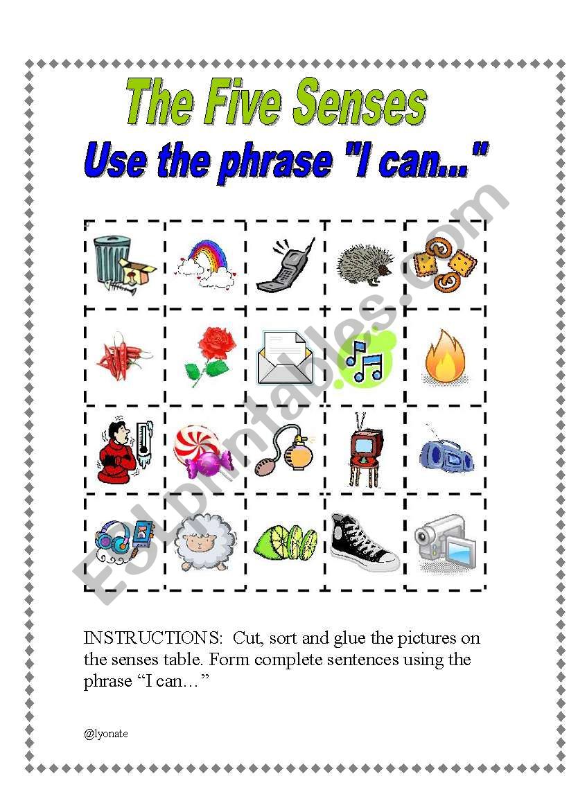 Five Senses Worksheet worksheet