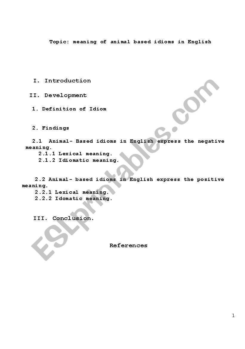Phung Phuong - idioms worksheet