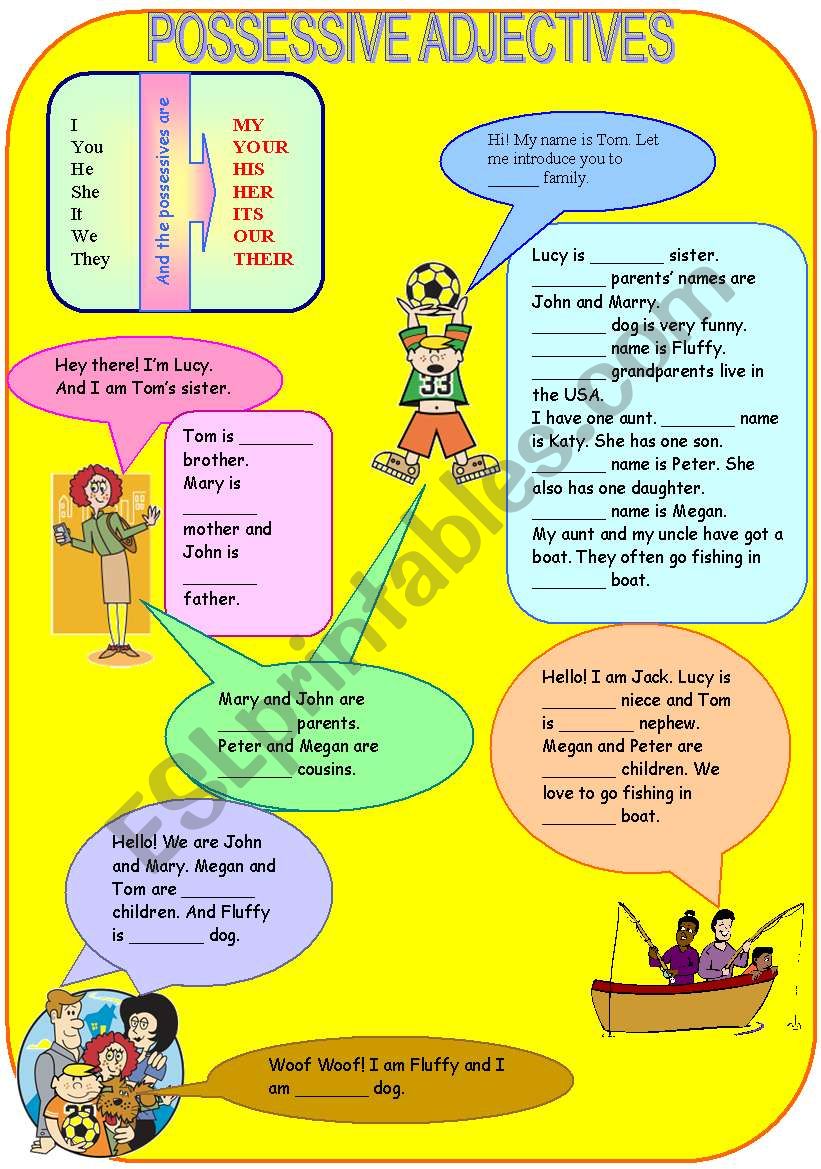 Possessive adjectives worksheet