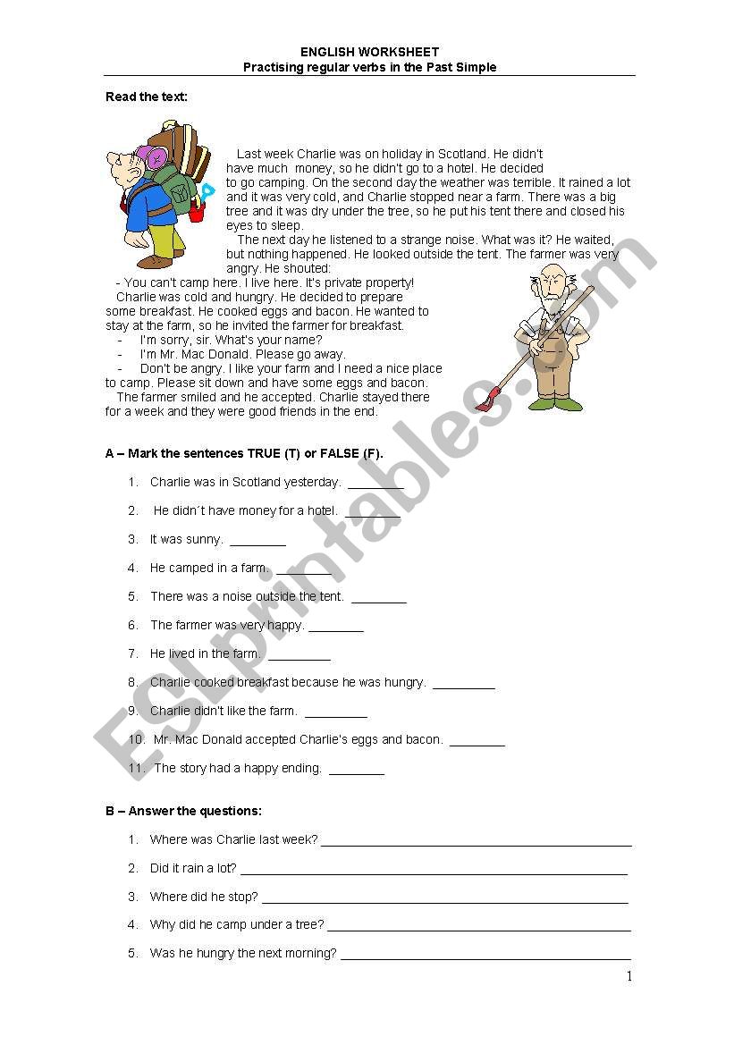 Past Simple of regular verbs  worksheet