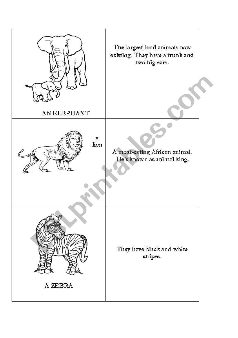 ZOO ANIMALS worksheet