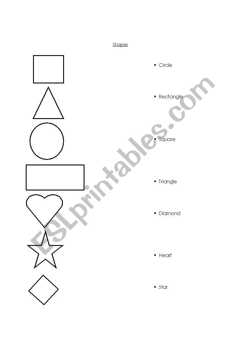 Shapes worksheet