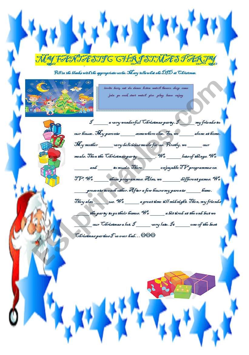 MY FANTASTIC CHRISTMAS PARTY worksheet