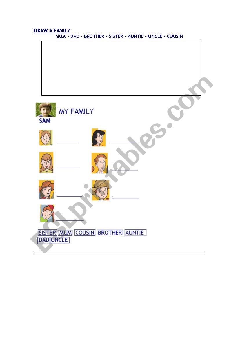 The Family worksheet