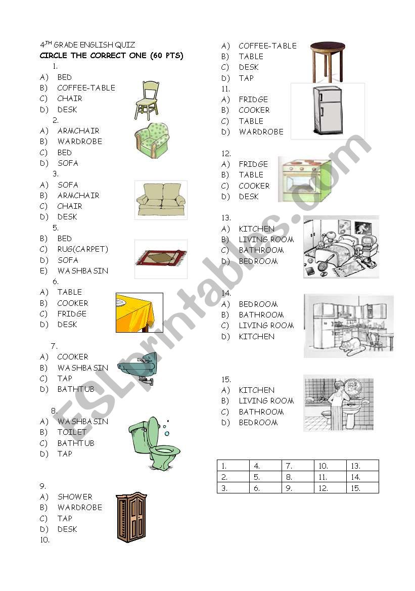 HOME SWEET HOME worksheet