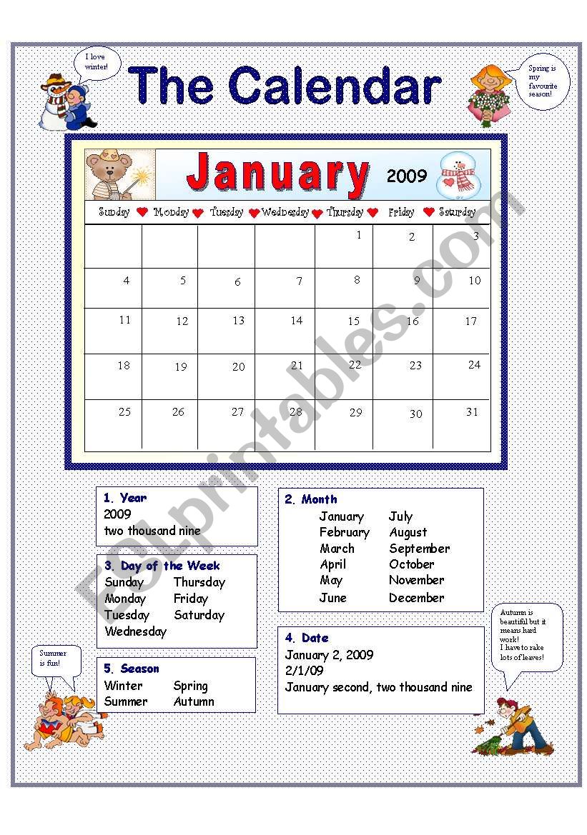 The Calendar worksheet