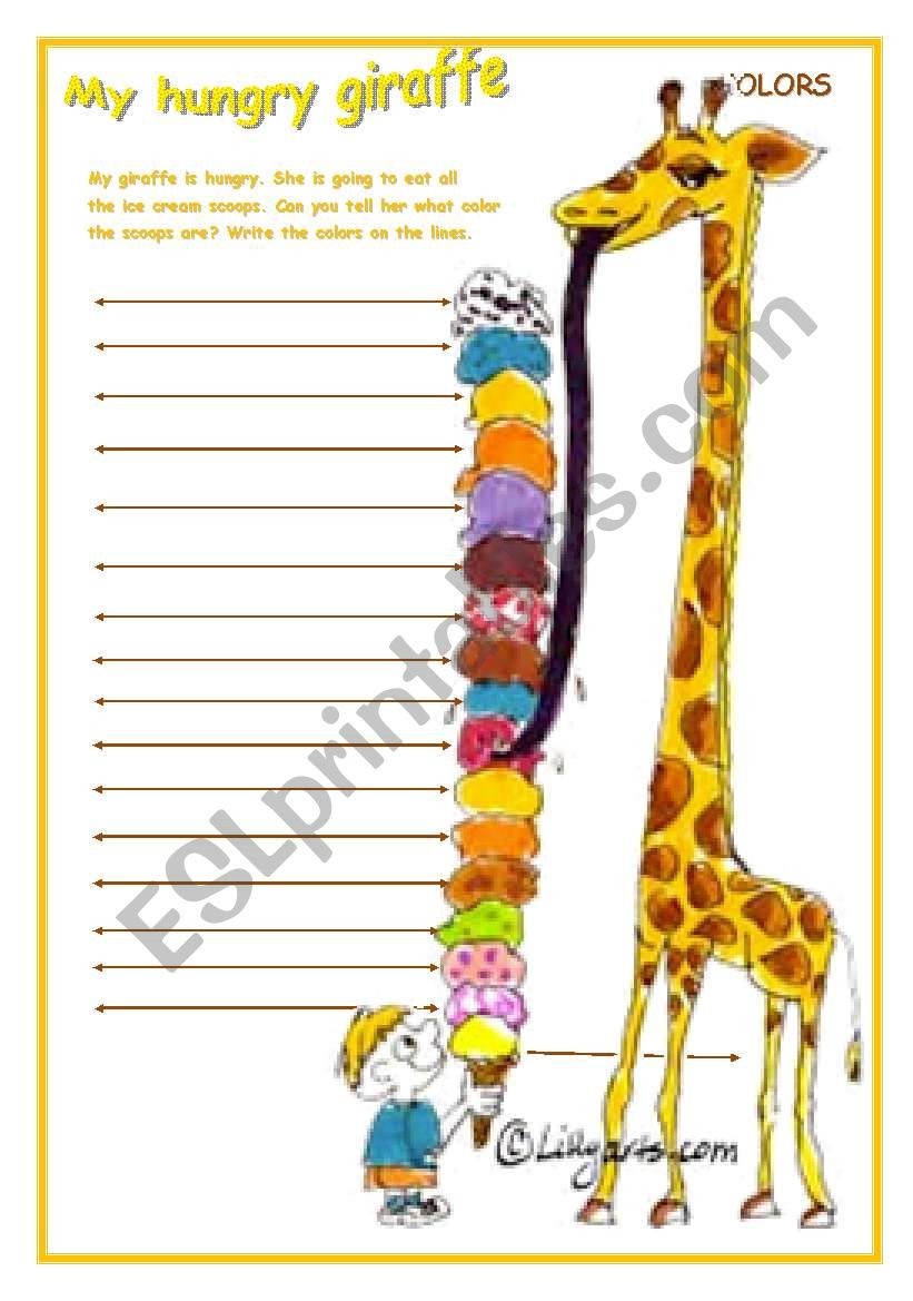 MY HUNGRY GIRAFFE worksheet