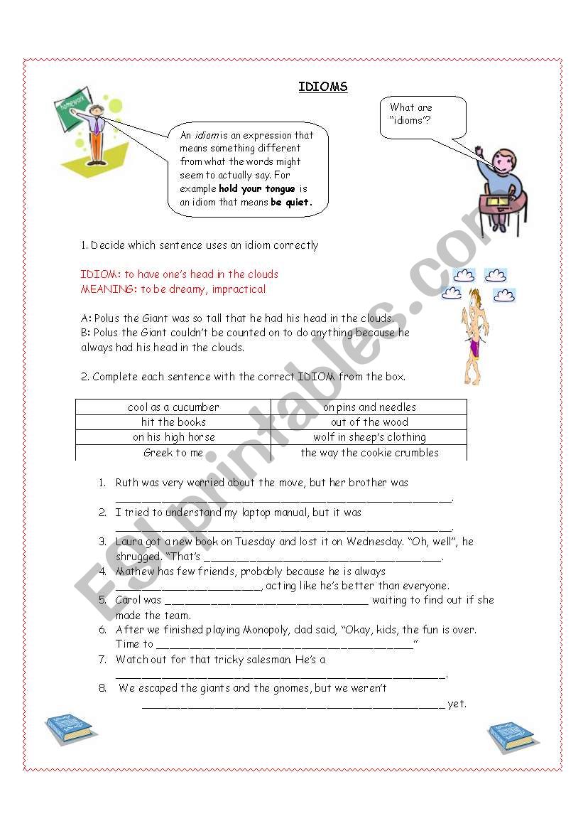 Idioms worksheet