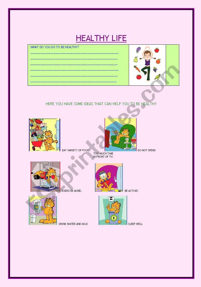 TIPS TO BE HEALTHY worksheet