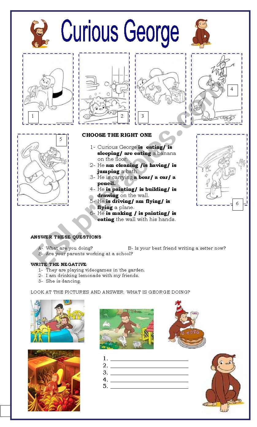 Curious George worksheet