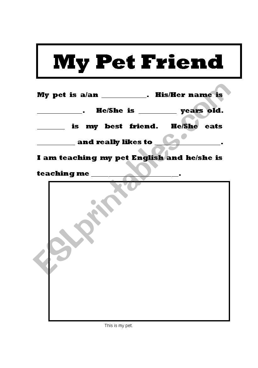 My Pet Friend worksheet