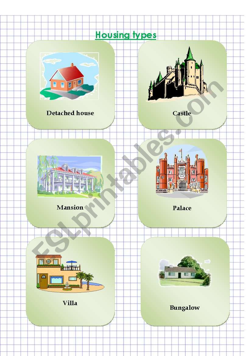 Housing types part1 worksheet