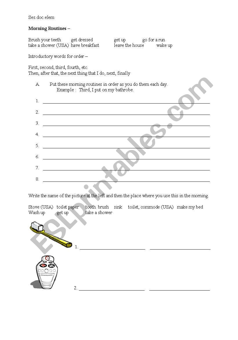 Morning Routines Guided Activity