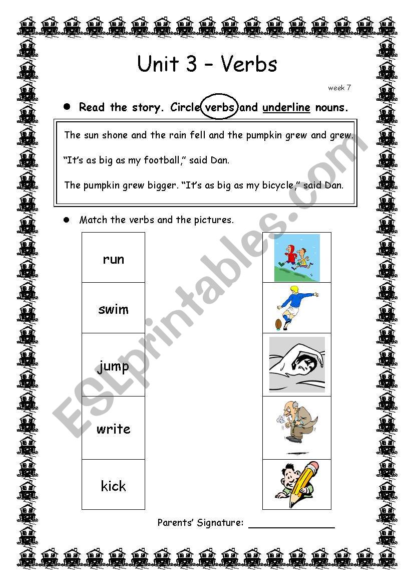 match the verb and the picture