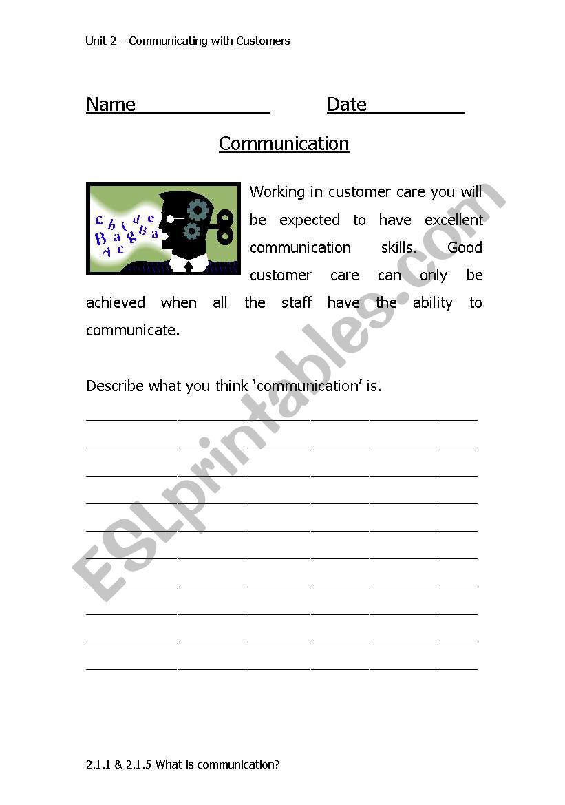 Communication worksheet
