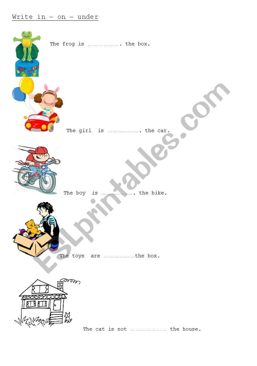 prepositions worksheet