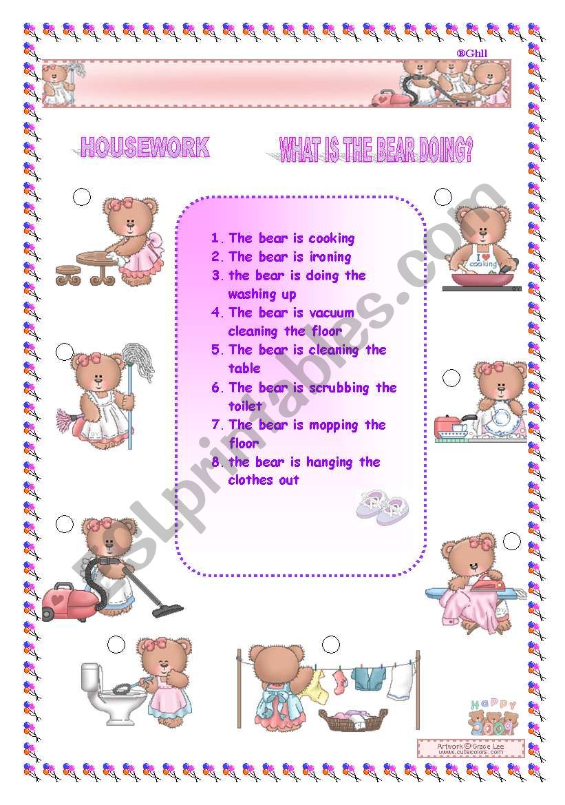 HOUSEWORK OR CHORES worksheet