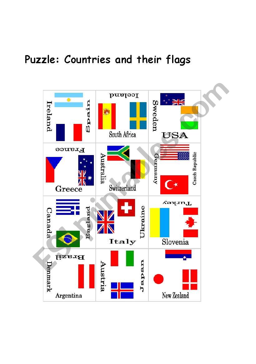 Puzzle: Countries and their flags