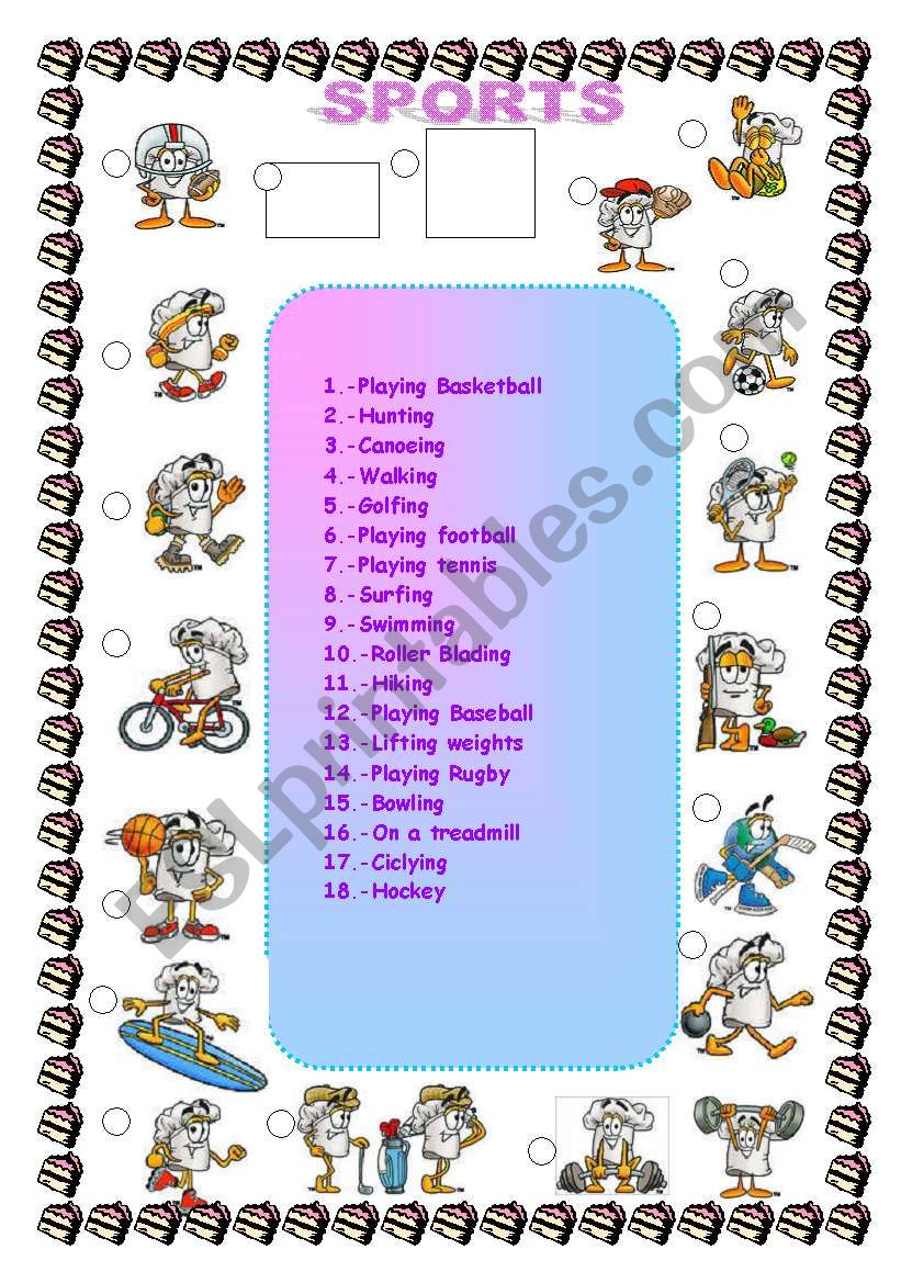 SPORTS AND ACTIVITIES worksheet