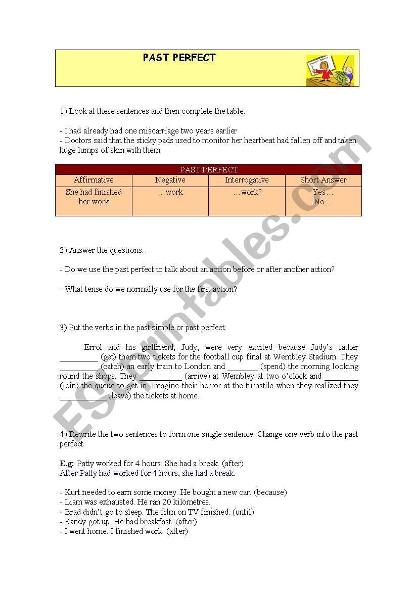 PAST PERFECT worksheet