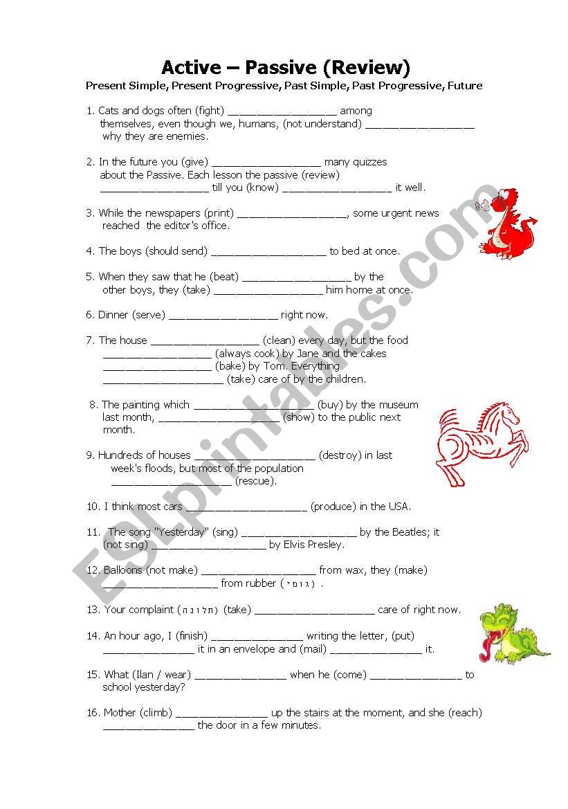 Active  Passive (Review) worksheet